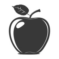 AI generated Silhouette Apple Fruit black color only png