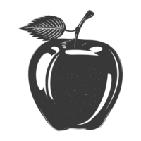 AI generated Silhouette Apple Fruit black color only png