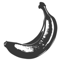 ai generato silhouette Banana frutta nero colore solo png