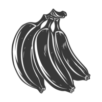 AI generated Silhouette Banana Fruit black color only png