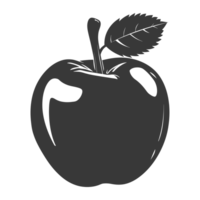 AI generated Silhouette Apple Fruit black color only png