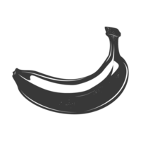 AI generated Silhouette Banana Fruit black color only png