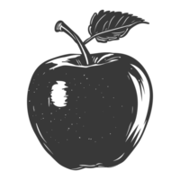 ai généré silhouette Pomme fruit noir Couleur seulement png