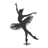 ai gegenereerd silhouet ballerina in actie zwart kleur enkel en alleen vol lichaam png