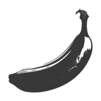 ai genererad silhuett banan frukt svart Färg endast png