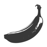 ai generato silhouette Banana frutta nero colore solo png