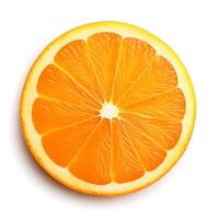 AI generated Orange fruit slice on white background photo