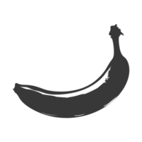 ai généré silhouette banane fruit noir Couleur seulement png