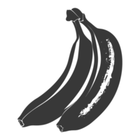 ai generado silueta plátano Fruta negro color solamente png