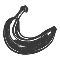 AI generated Silhouette Banana Fruit black color only png