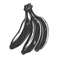 ai généré silhouette banane fruit noir Couleur seulement png