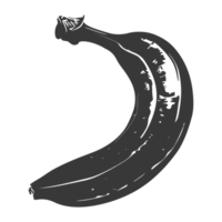 AI generated Silhouette Banana Fruit black color only png