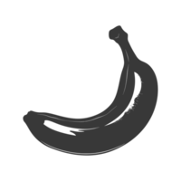 ai généré silhouette banane fruit noir Couleur seulement png