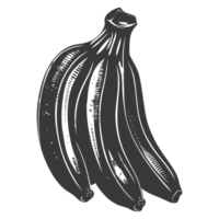 ai généré silhouette banane fruit noir Couleur seulement png