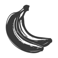 ai generato silhouette Banana frutta nero colore solo png