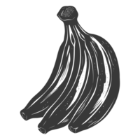 AI generated Silhouette Banana Fruit black color only png