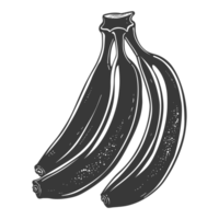 AI generated Silhouette Banana Fruit black color only png