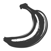 AI generated Silhouette Banana Fruit black color only png