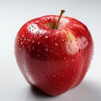 AI generated Fresh red apple on white background photo
