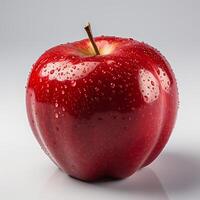 AI generated Fresh red apple fruit on white background photo