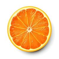 ai generado rebanada naranja Fruta en blanco antecedentes foto