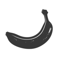 ai généré silhouette banane fruit noir Couleur seulement png