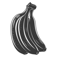 AI generated Silhouette Banana Fruit black color only png