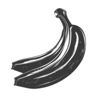 ai généré silhouette banane fruit noir Couleur seulement png