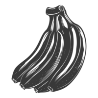 AI generated Silhouette Banana Fruit black color only png