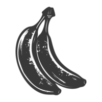 ai généré silhouette banane fruit noir Couleur seulement png