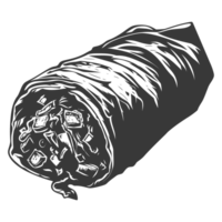 ai généré silhouette burrito nourriture noir Couleur seulement png