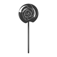 AI generated Silhouette candy lollipop black color only png