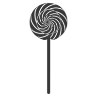 AI generated Silhouette candy lollipop black color only png