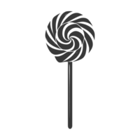 AI generated Silhouette candy lollipop black color only png