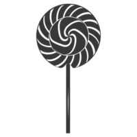 AI generated Silhouette candy lollipop black color only png