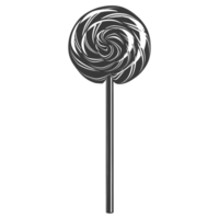 AI generated Silhouette candy lollipop black color only png