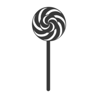 AI generated Silhouette candy lollipop black color only png