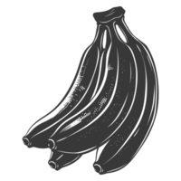 ai generiert Silhouette Banane Obst schwarz Farbe nur png