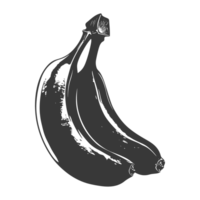 ai generato silhouette Banana frutta nero colore solo png