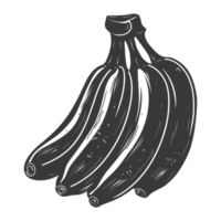 ai generato silhouette Banana frutta nero colore solo png