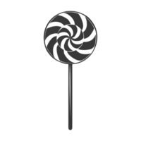 AI generated Silhouette candy lollipop black color only png