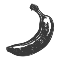 AI generated Silhouette Banana Fruit black color only png