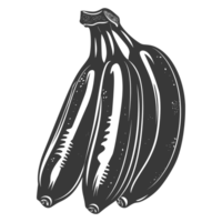 ai generato silhouette Banana frutta nero colore solo png