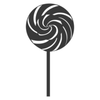 AI generated Silhouette candy lollipop black color only png