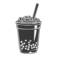 ai gegenereerd silhouet bubbel thee drinken zwart kleur enkel en alleen png