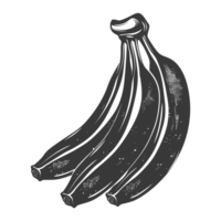 AI generated Silhouette Banana Fruit black color only png