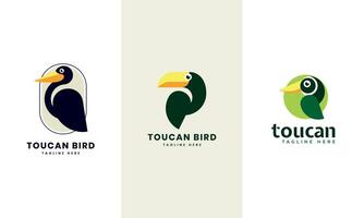 Toucan bird logo design collection vector template minimal design style