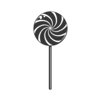 AI generated Silhouette candy lollipop black color only png