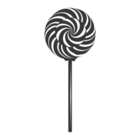 AI generated Silhouette candy lollipop black color only png