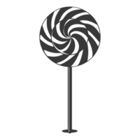 AI generated Silhouette candy lollipop black color only png